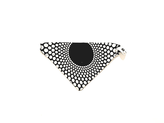 Black and white patterned dog bandana on a white background