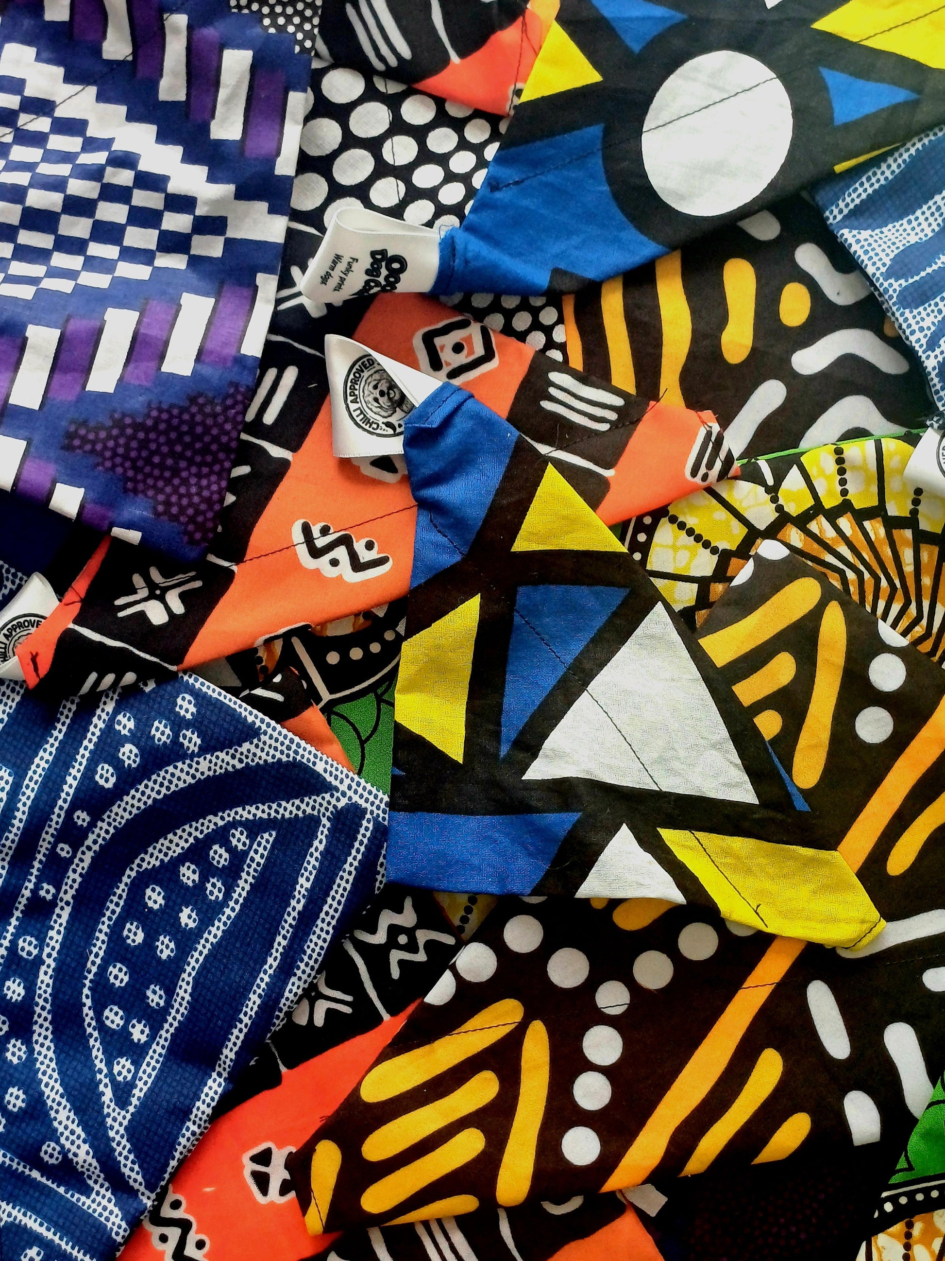 Colourful bandanas mixed together
