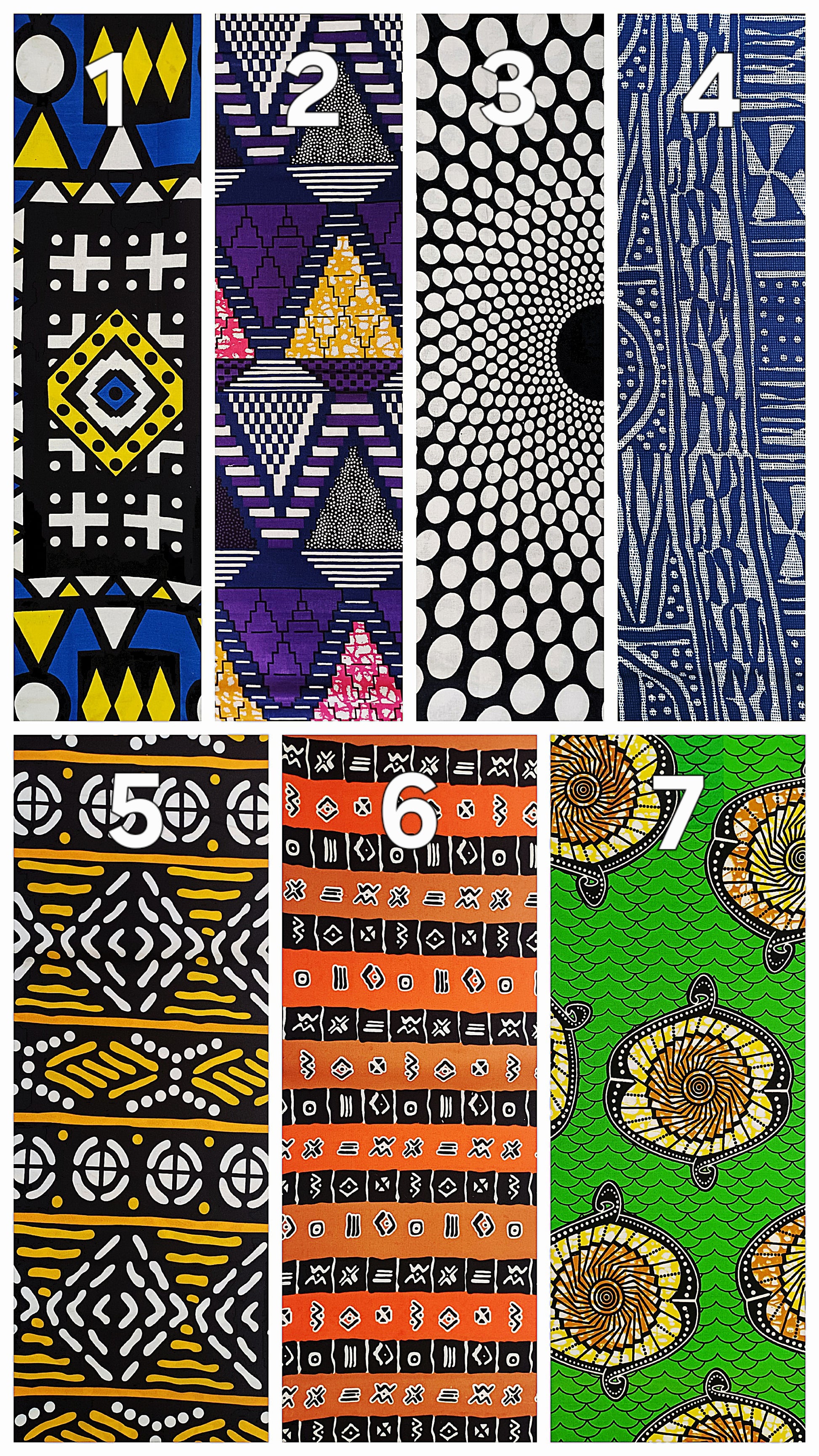 Collection of various geometric and abstract patterned fabrics.