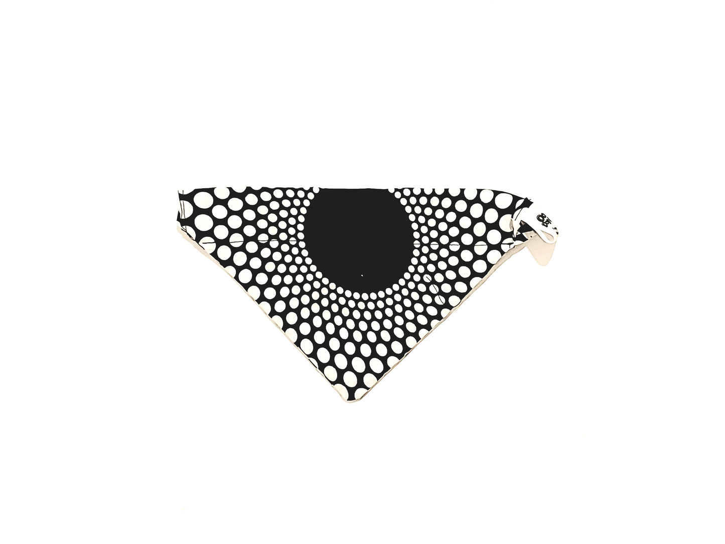 Black and white patterned dog bandana on a white background