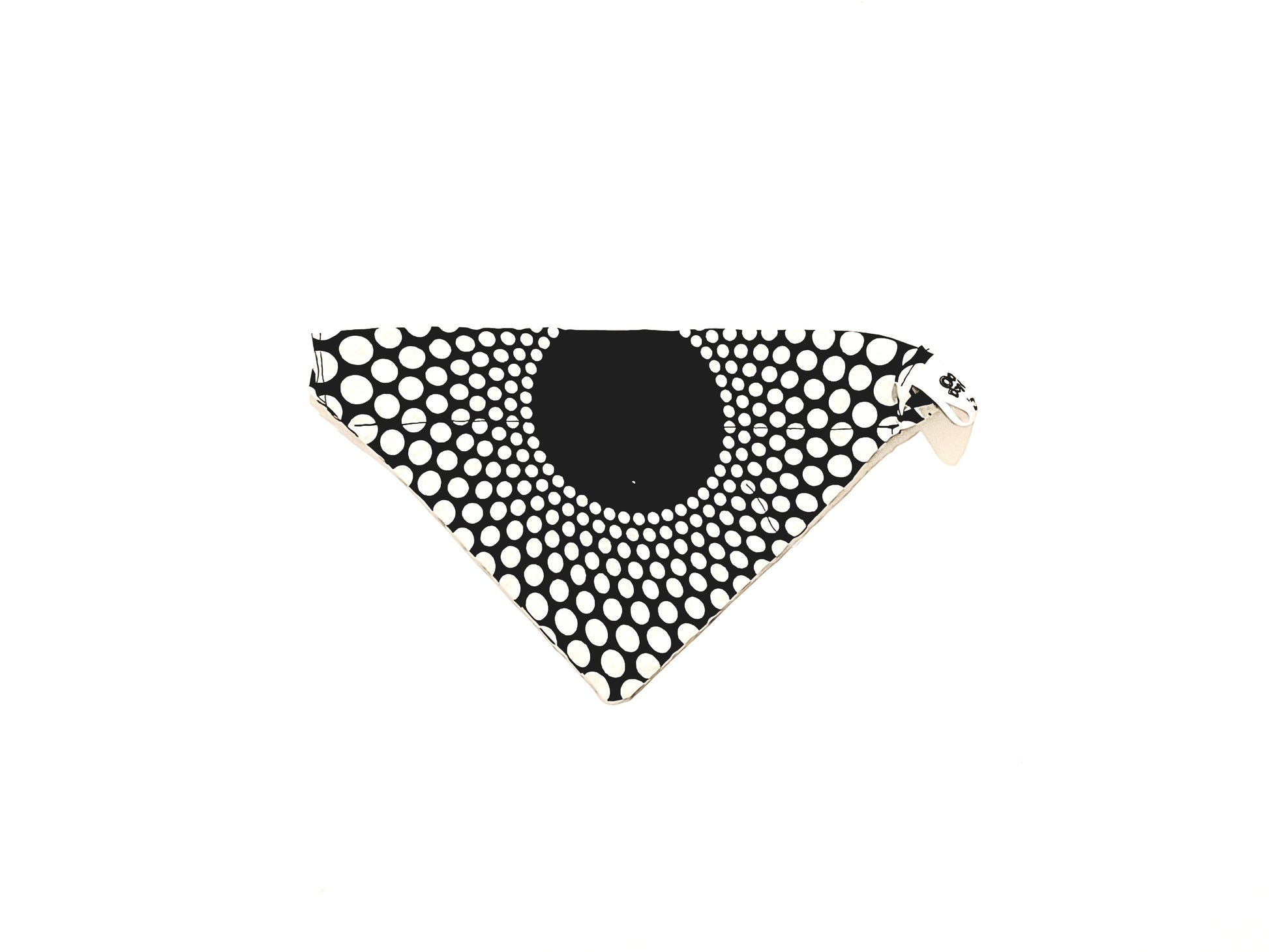 Black and white patterned dog bandana on a white background