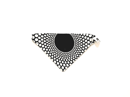 Black and white patterned dog bandana on a white background