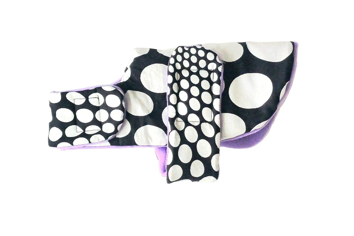 Black and white polka dot Dog Coat on a white background