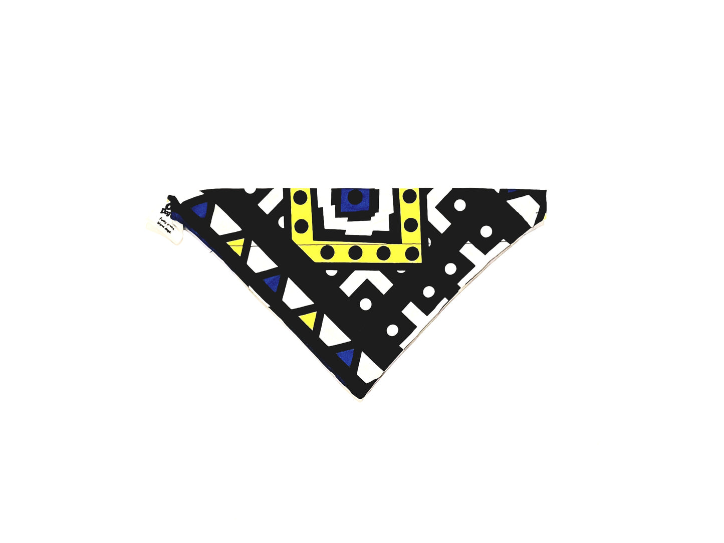 Geometric patterned bandana on a white background