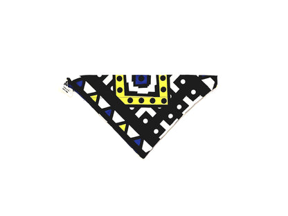 Geometric patterned bandana on a white background